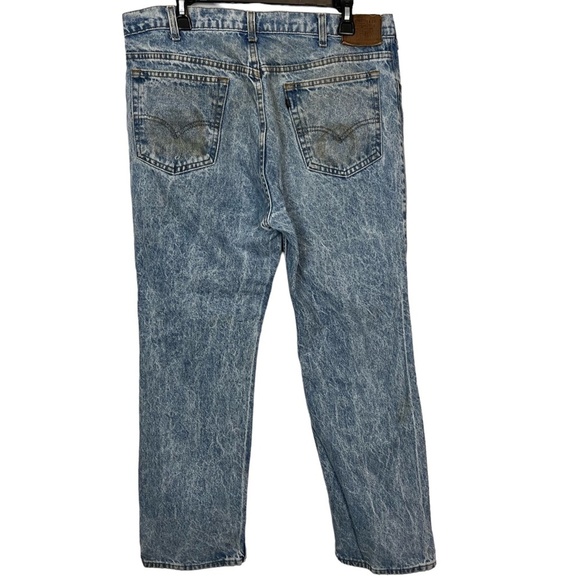 LEVI'S Stone Wash Vintage Brown Leather Tab Made in USA Men's Blue Jeans 38x30 - Picture 7 of 16